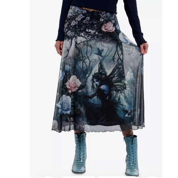 Cosmic Aura Dresses & Skirts - Cosmic Aura Fairy Mesh Maxi Skirt Womens S Whimsigoth Rose Fantasy Dark Romance